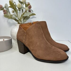 Lucky Brand Bellita Heeled Asymmetrical Bootie Seneca Rock Leather Women 6M NWOB